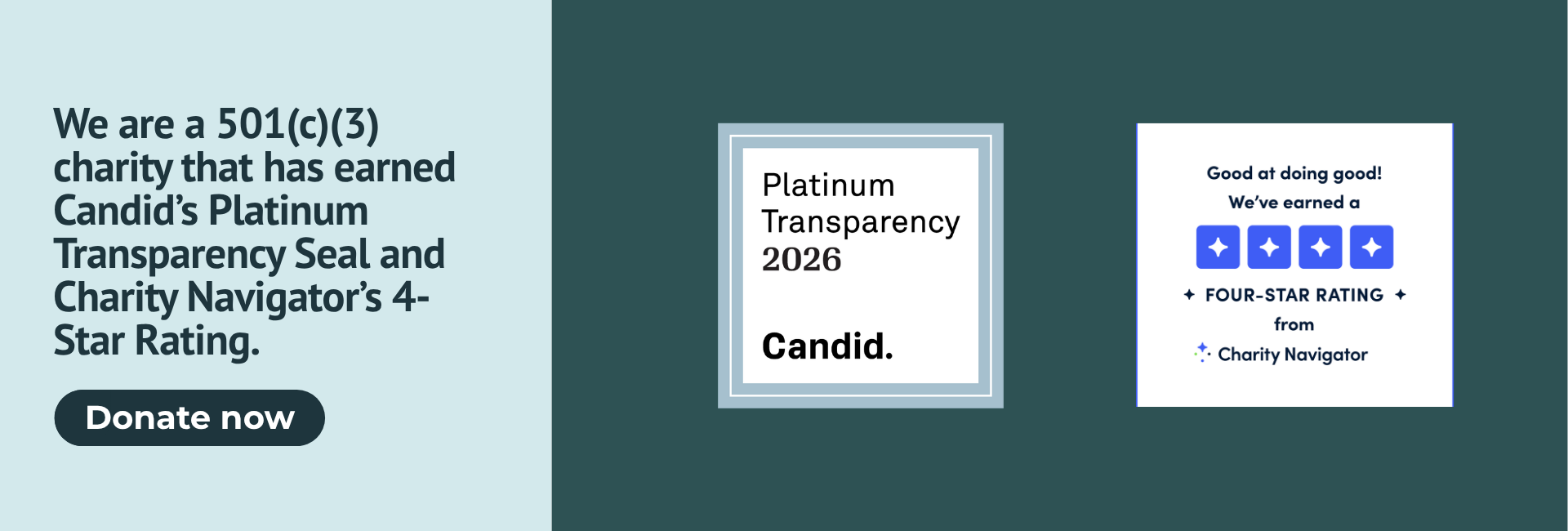 NCPA Foundation has earned Candid's Platinum Transparency Seal and Charity Navigator's 4-Star Rating